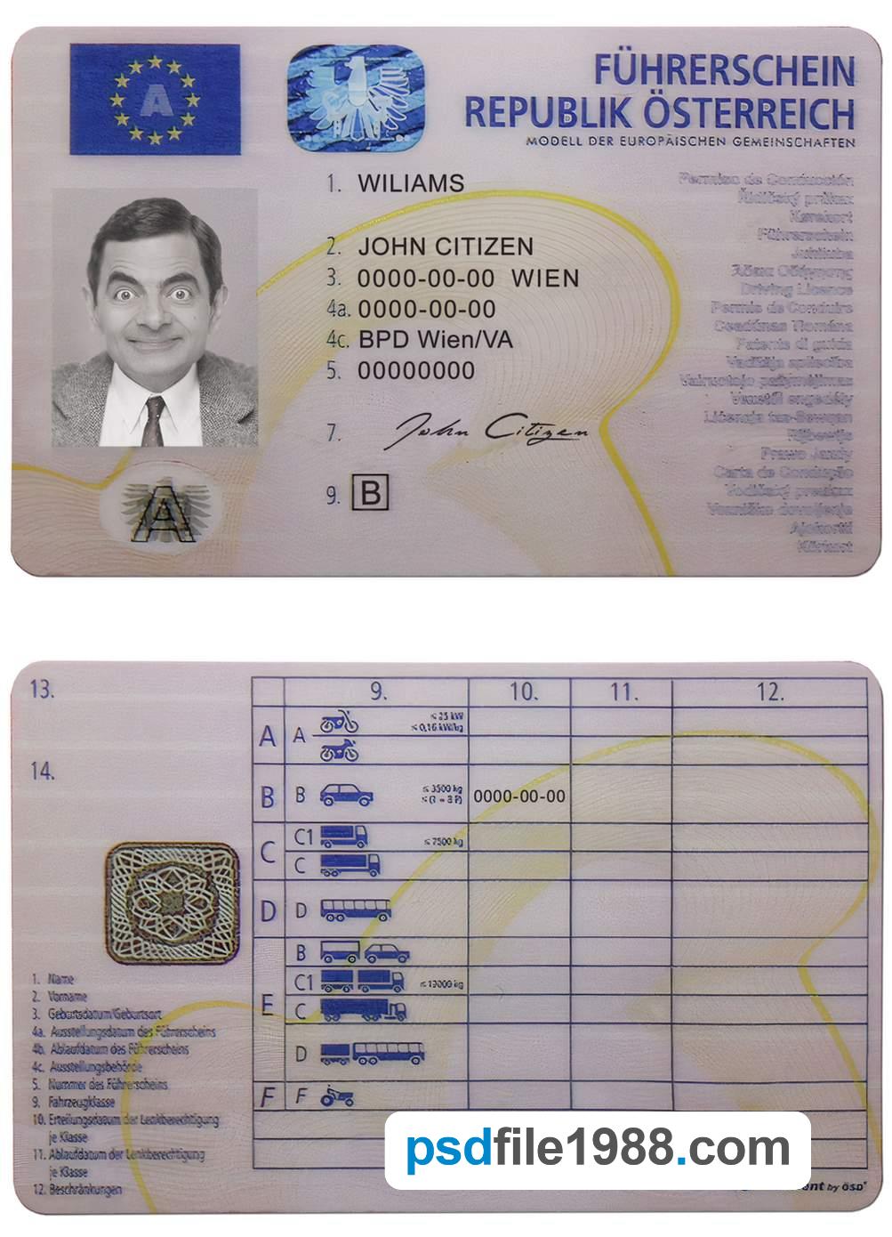Austria Driving License